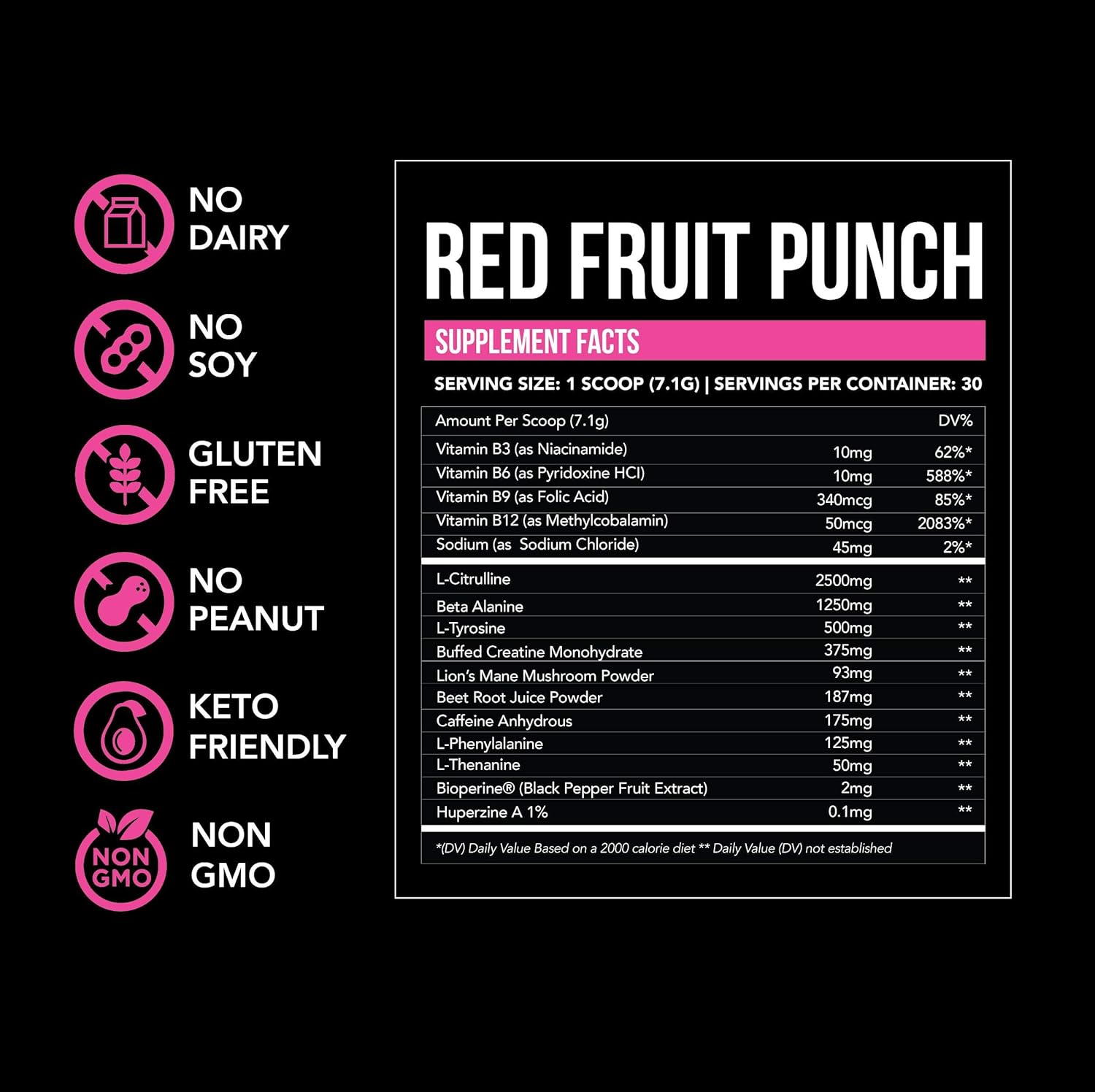 Fruit Punch Energy Rush Pre Workout Drink for Increased Performance