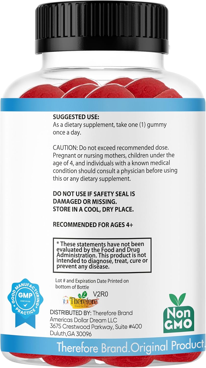 Fruity Flavored Ashwagandha Gummies for Kids & Teens - Calm Mood, Sleep, Memory, Energy - 60 Ct