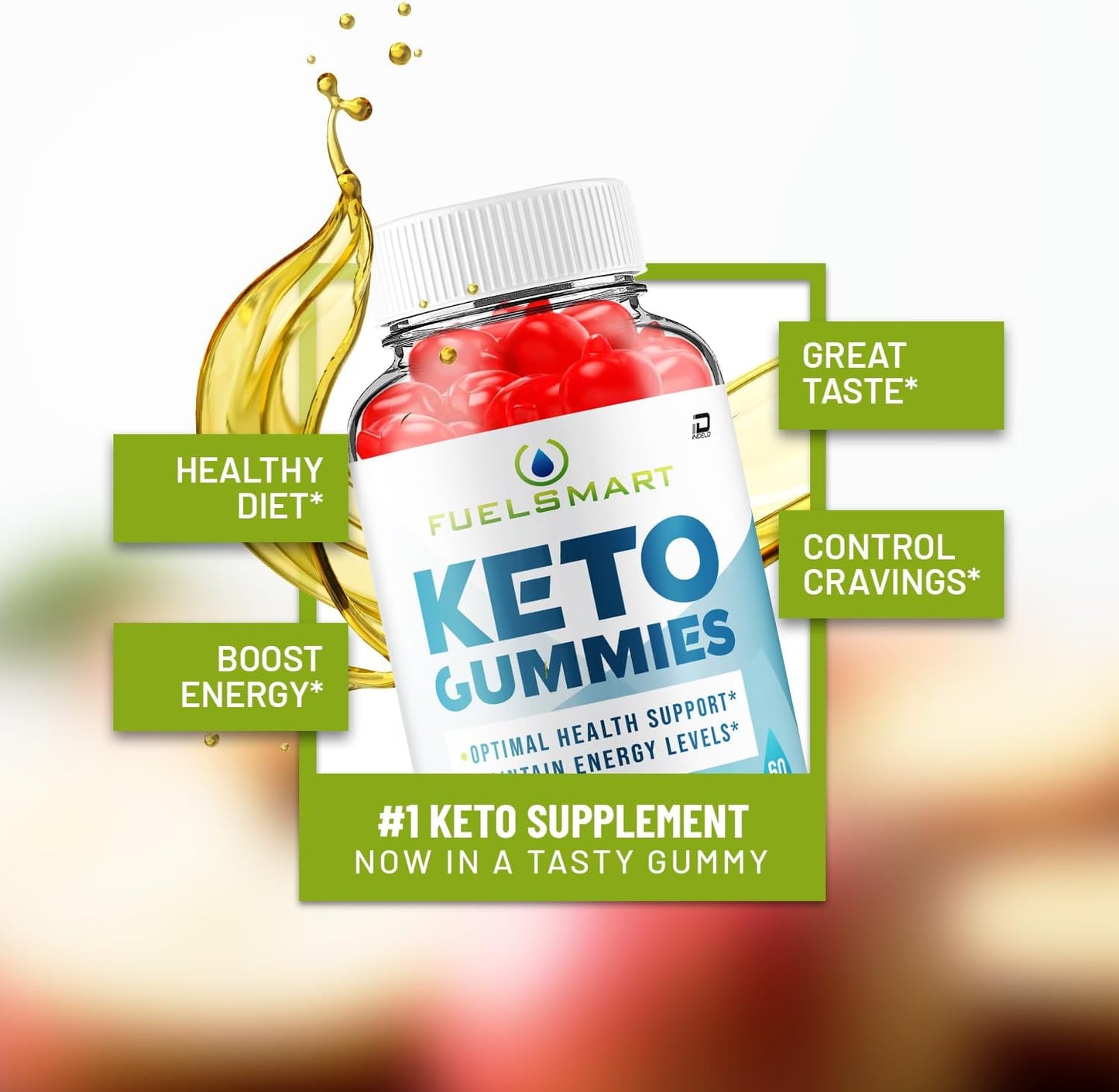Fuel Smart ACV Gummies Supplement with Apple Cider Vinegar 1000MG + Vitamin B12 - Weight Management Gummies for Keto Diet (2 Pack - 120 Gummies)