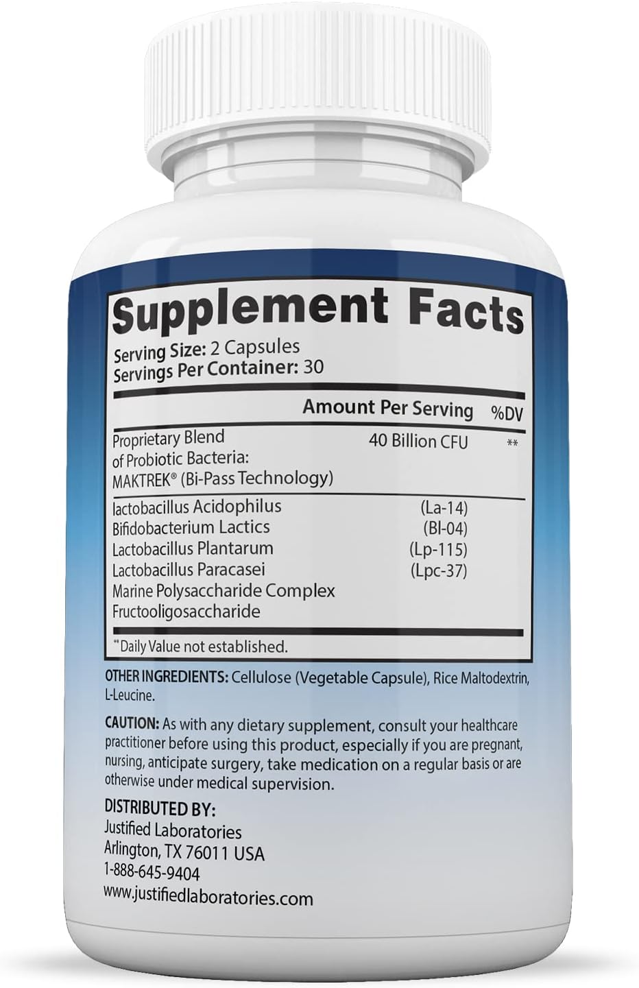 Fungus Defend Max Probiotic Pills - 40 Billion CFU, 60 Capsules by Justified Laboratories