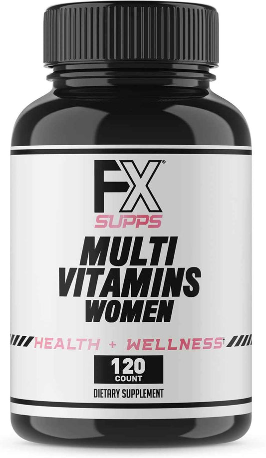 FXSUPPS Multivitamin for Women with Vitamin C, Vitamin D, Vitamin E, Zinc for Immune Support - Vegan Women's Multivitamin with Biotin, Iron, Antioxidants + Amino Acids (120 Count)
