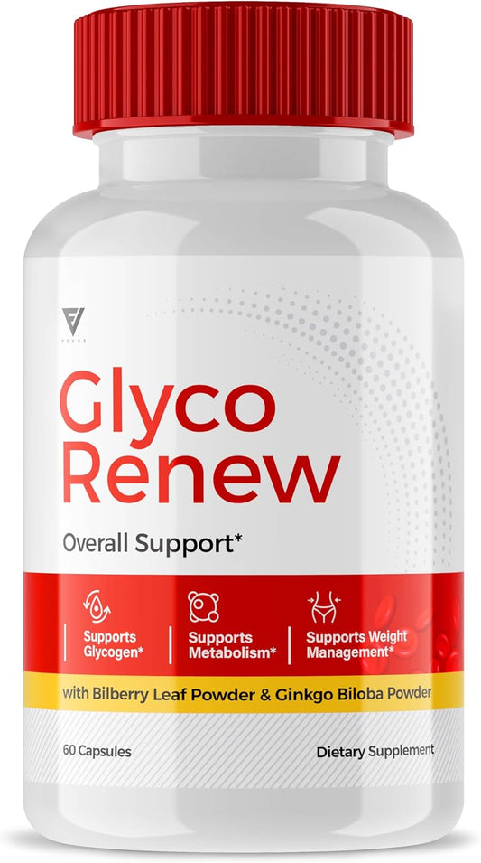 Fyvus GlycoRenew Supplement Pills - All Natural Maximum Strength Formula for Stable Health Levels - 60 Capsules
