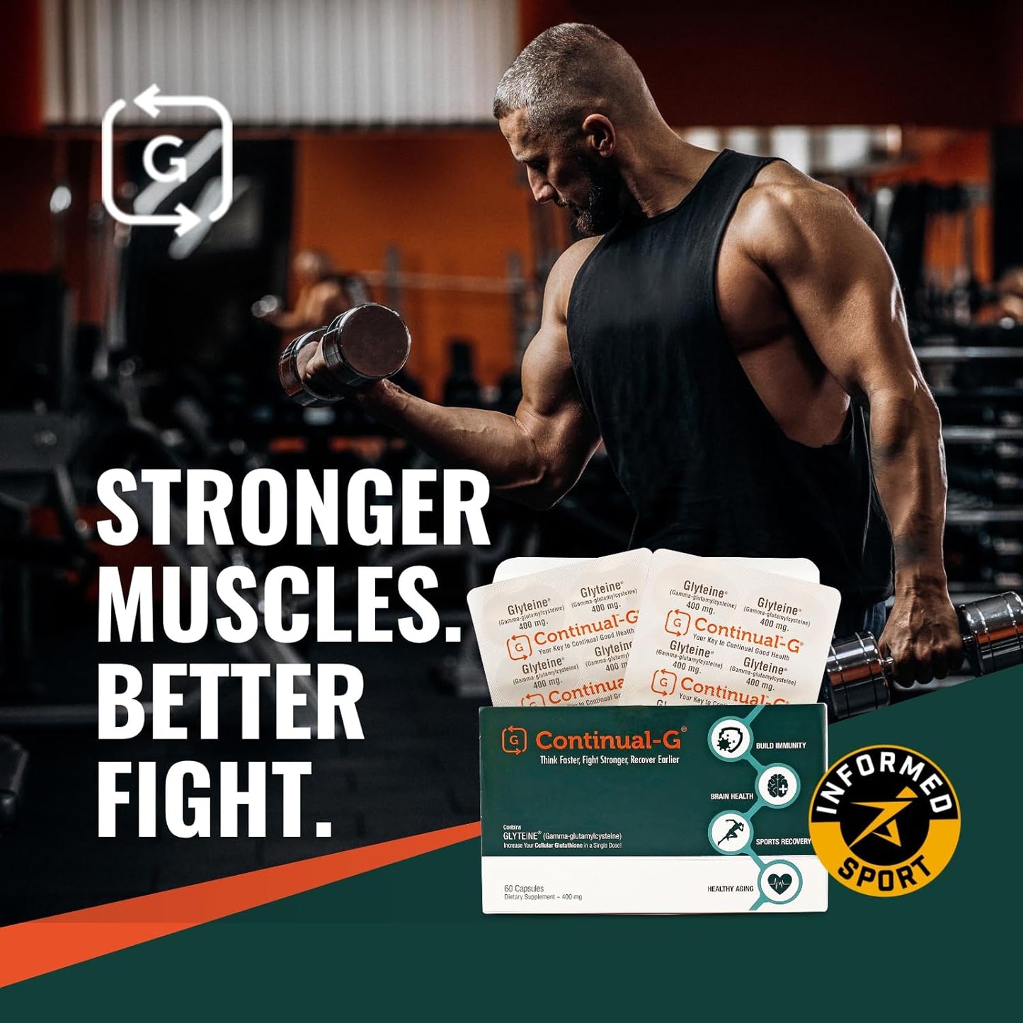 G Glyteine 400mg Glutathione Supplement for Cellular Support - Antioxidant Boost - 270 Capsules