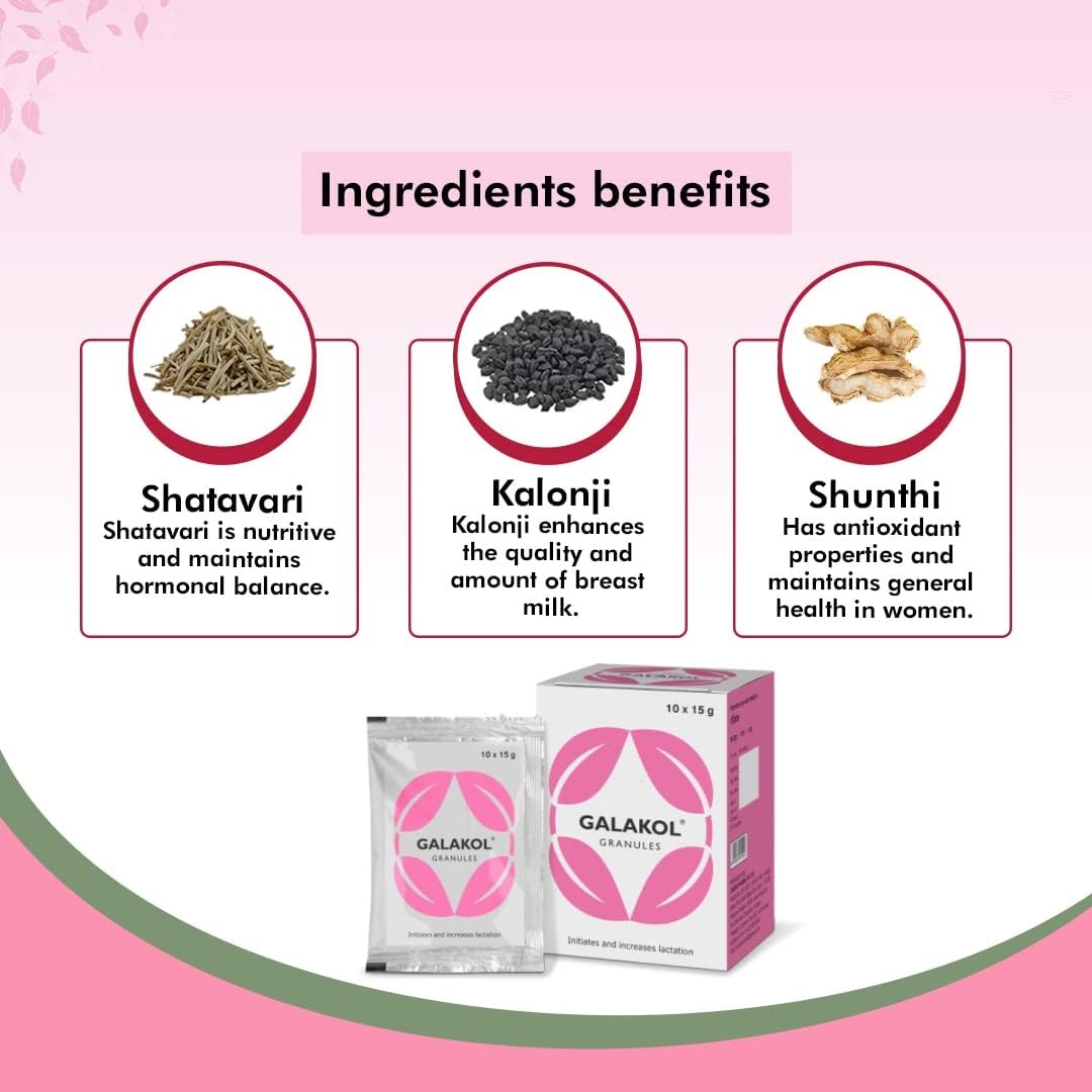 Galakol Granules: Boost Lactation & Breast Milk Production - 10 Sachets of 15 gm