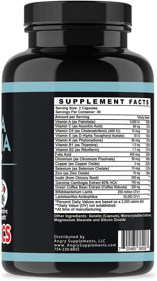 Garcinia Cambogia Probiotic Multivitamin Capsules with Essential Vitamins and Herbal Blend (2 Bottles, 120 ct)