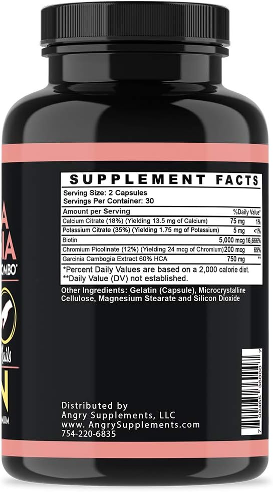 Garcinia Cambogia with Biotin, Calcium, Chromium, and Potassium - 60 Capsules (1-Bottle)