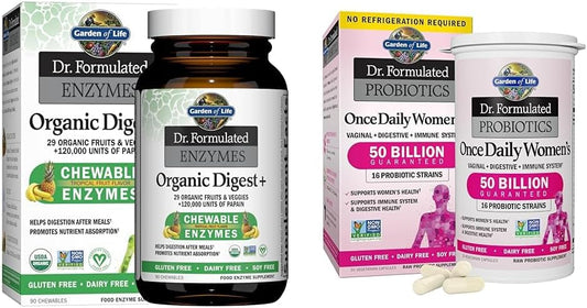 Garden of Life Dr Formulated Digestive Enzymes & Women's Probiotics - 16 Strains, 50 Billion CFU, 30 Capsules