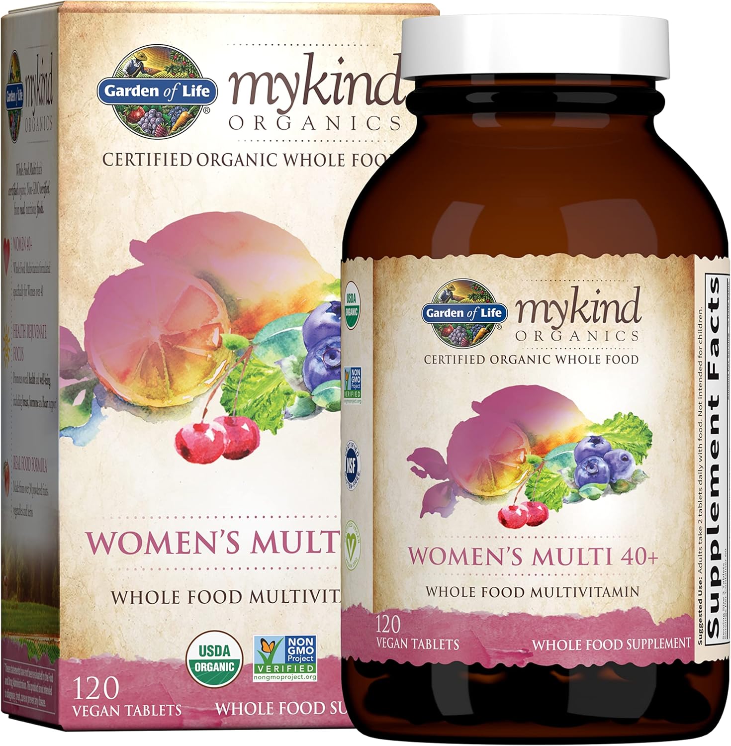 Garden of Life Organics Vitamins for Women 40 Plus & Men 50 Plus - Whole Food Multivitamin Supplements
