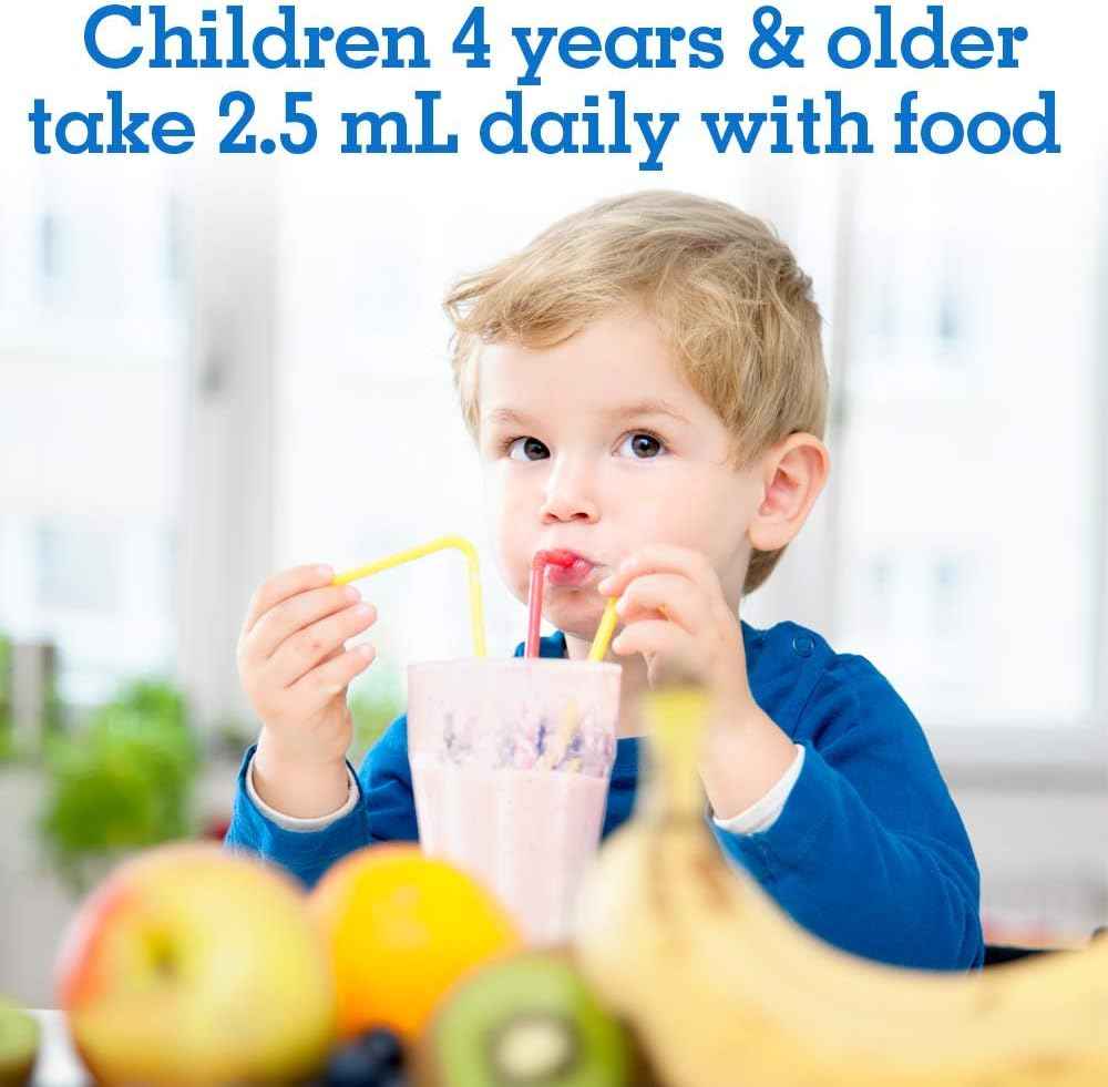 Garden of Life Plant Omega-3 Ala, Dha & Epa Supplement for Children -Liquid, Strawberry - Vegan Brain & Eye Support for Kids, Sugar Free & Non-GMO - 2 Fl Oz