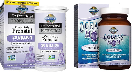 Garden of Life Prenatal Probiotics & Oceans Mom Fish Oil DHA Supplement