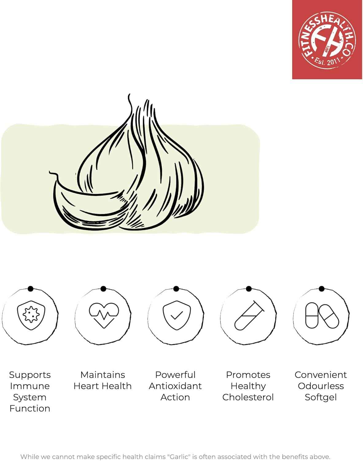 Garlic Capsules Odourless High Strength 2000MCG 120 Capsules- Garlic Extract Supplement - Easy Swallow Garlic Capsules Vegetarian - Non GMO, Gluten Free