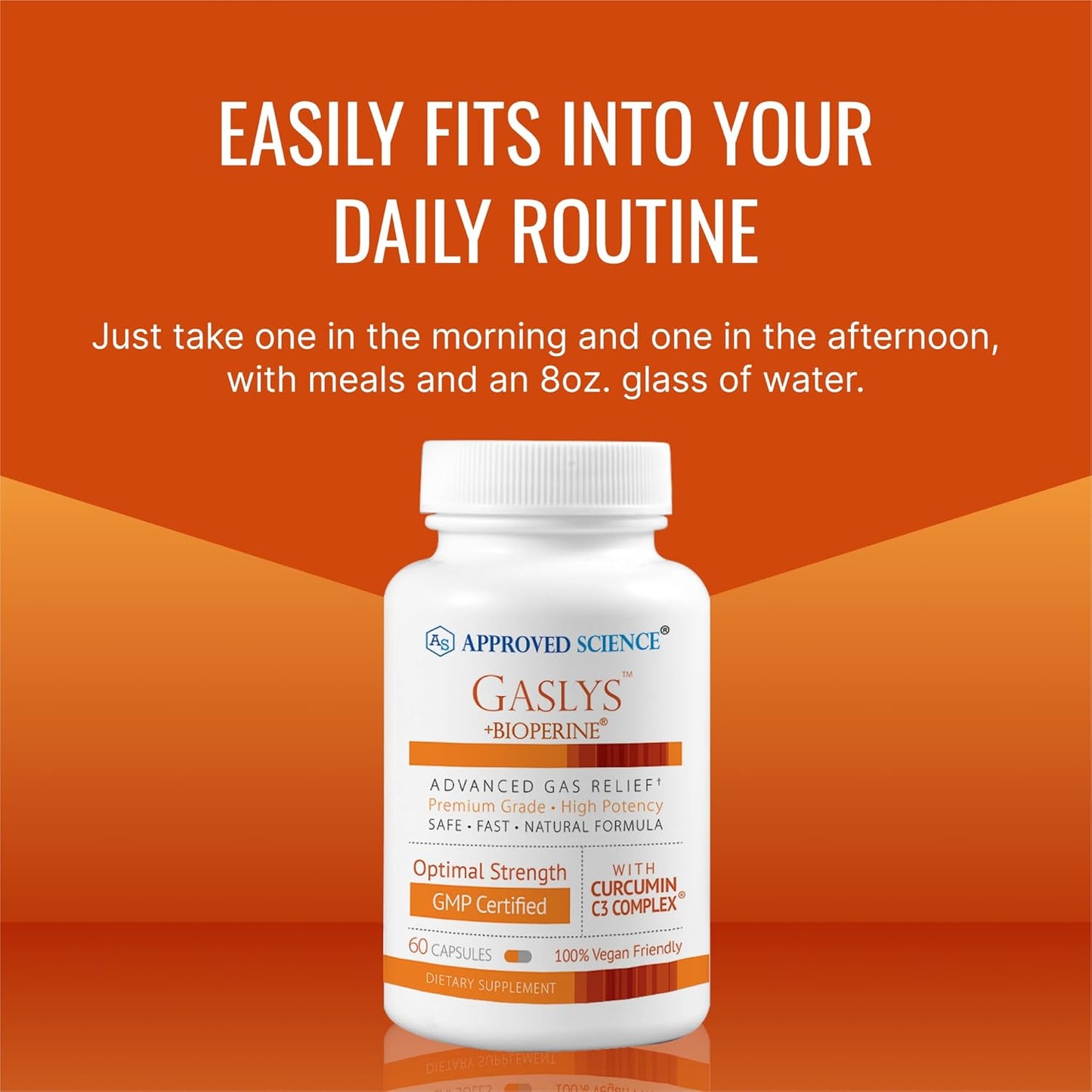 Gaslys Digestive Tract and Stomach Supplement with Artichoke, Ginger, Fennel Seed - 180 Capsules