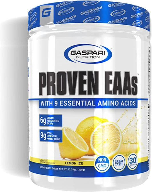 Gaspari Nutrition Vegan Fermented EAAs with Electrolytes for Recovery (30 Servings, Lemon Ice)