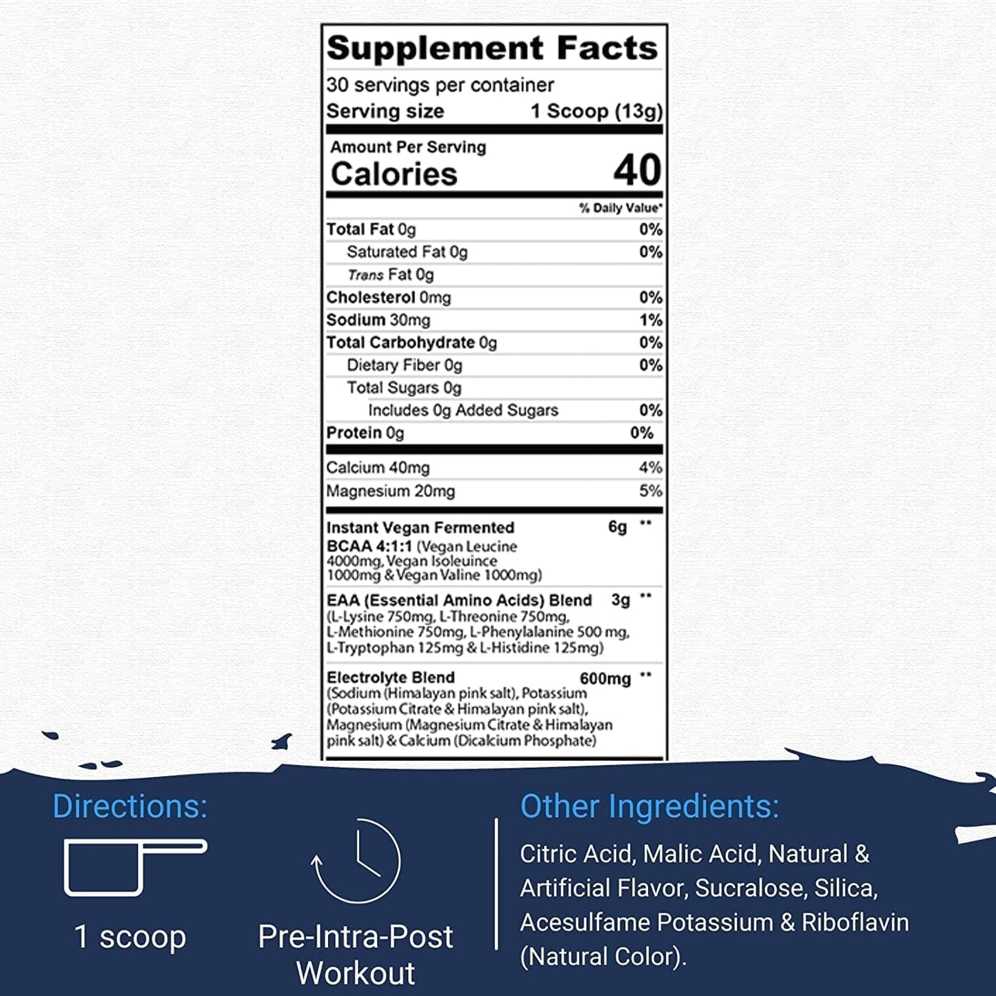 Gaspari Nutrition Vegan Fermented EAAs with Electrolytes for Recovery (30 Servings, Lemon Ice)