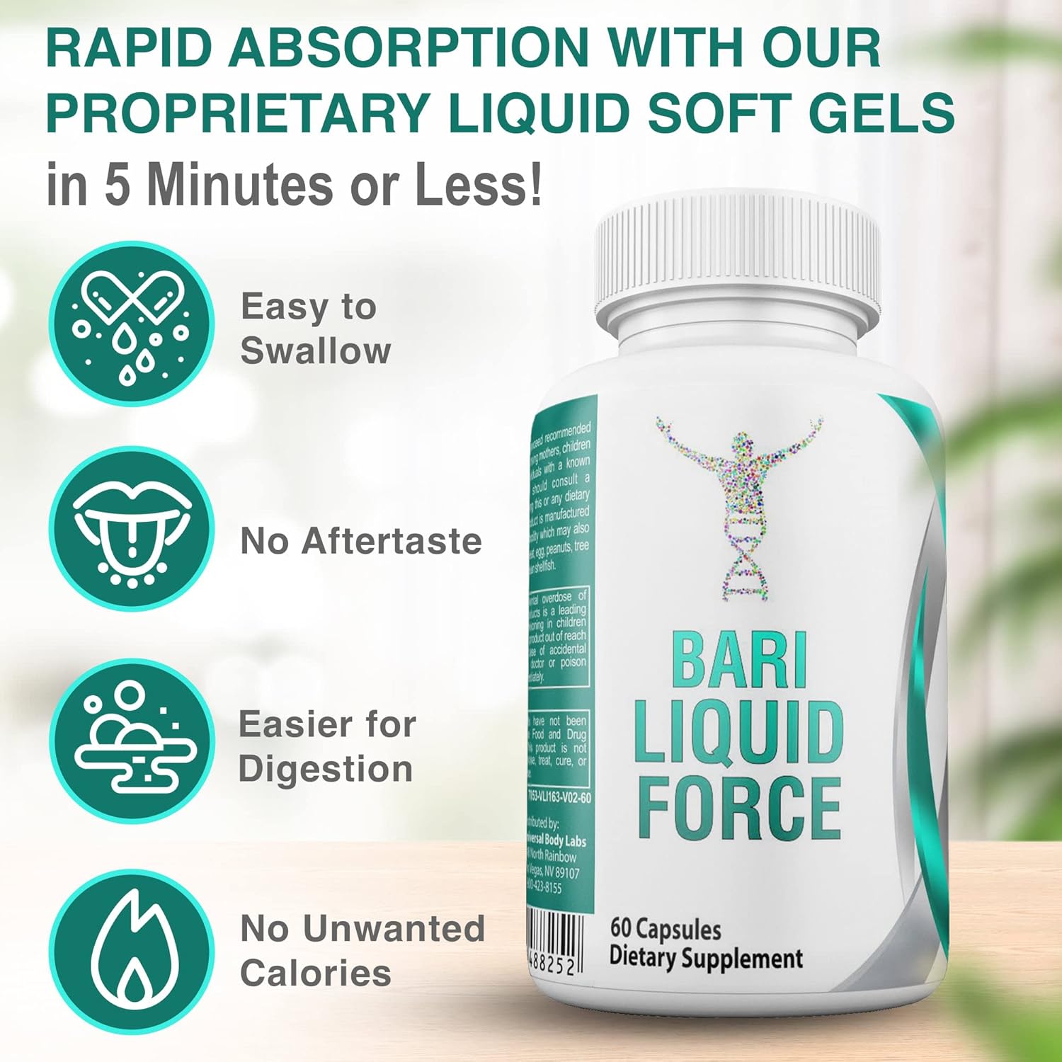 Gastric Bypass Vitamins with Iron & Super Fruits/Vegetables for Post-Bariatric Surgery - Quick-Dissolve Gel Capsules