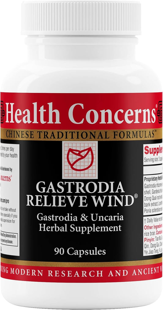 Gastrodia Relieve Wind Formula: Liver Health & Headache Relief Supplement - 90 Capsules for Health Concerns