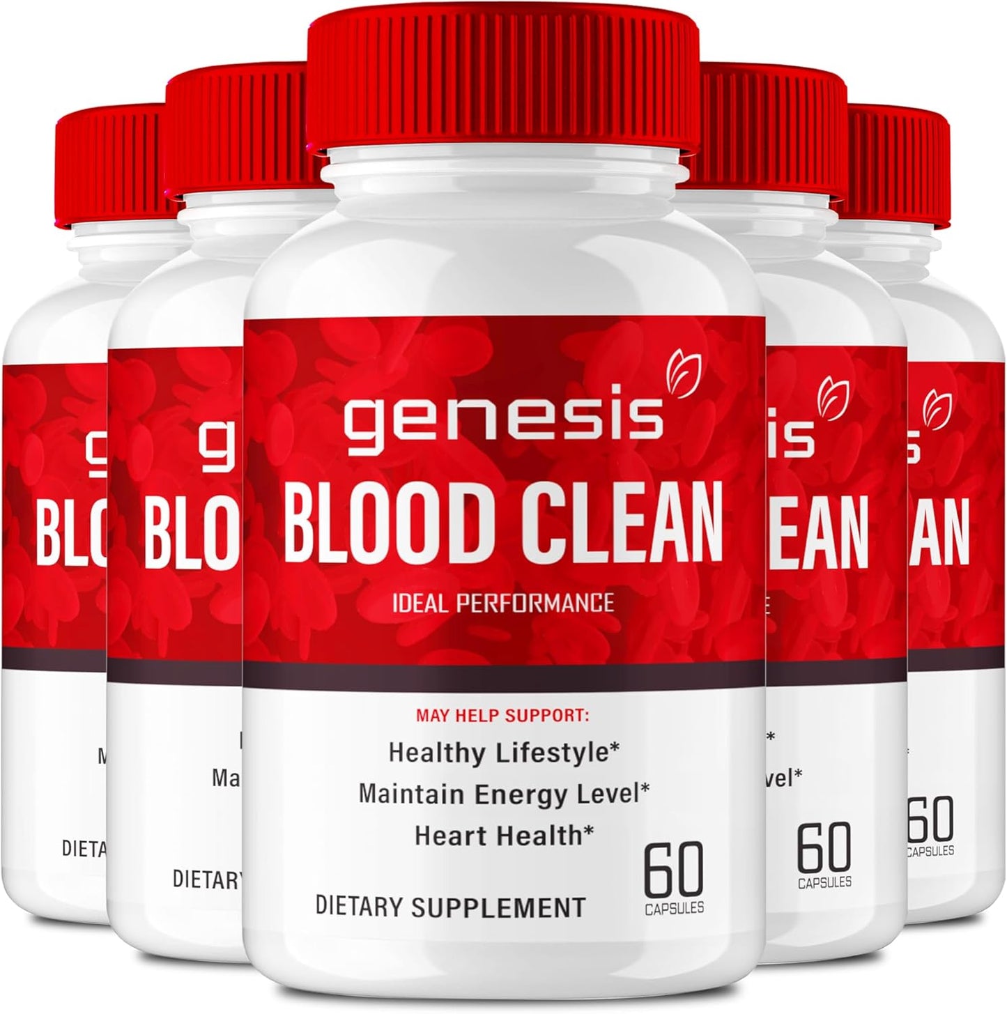 GenesisBlood Clean Capsules - Powerful Blood Vessel Cleaner Supplement for Optimal Performance - Natural Formula for Maximum Strength - GenesisBloodClean Pills (5 Pack)