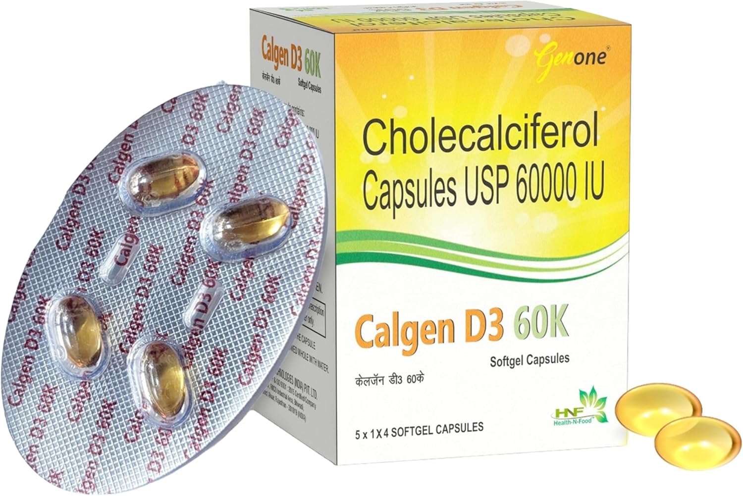 GenOne Calgen D3 Capsules - Immune Support, Bone Health, Muscle Strength (20 Count)