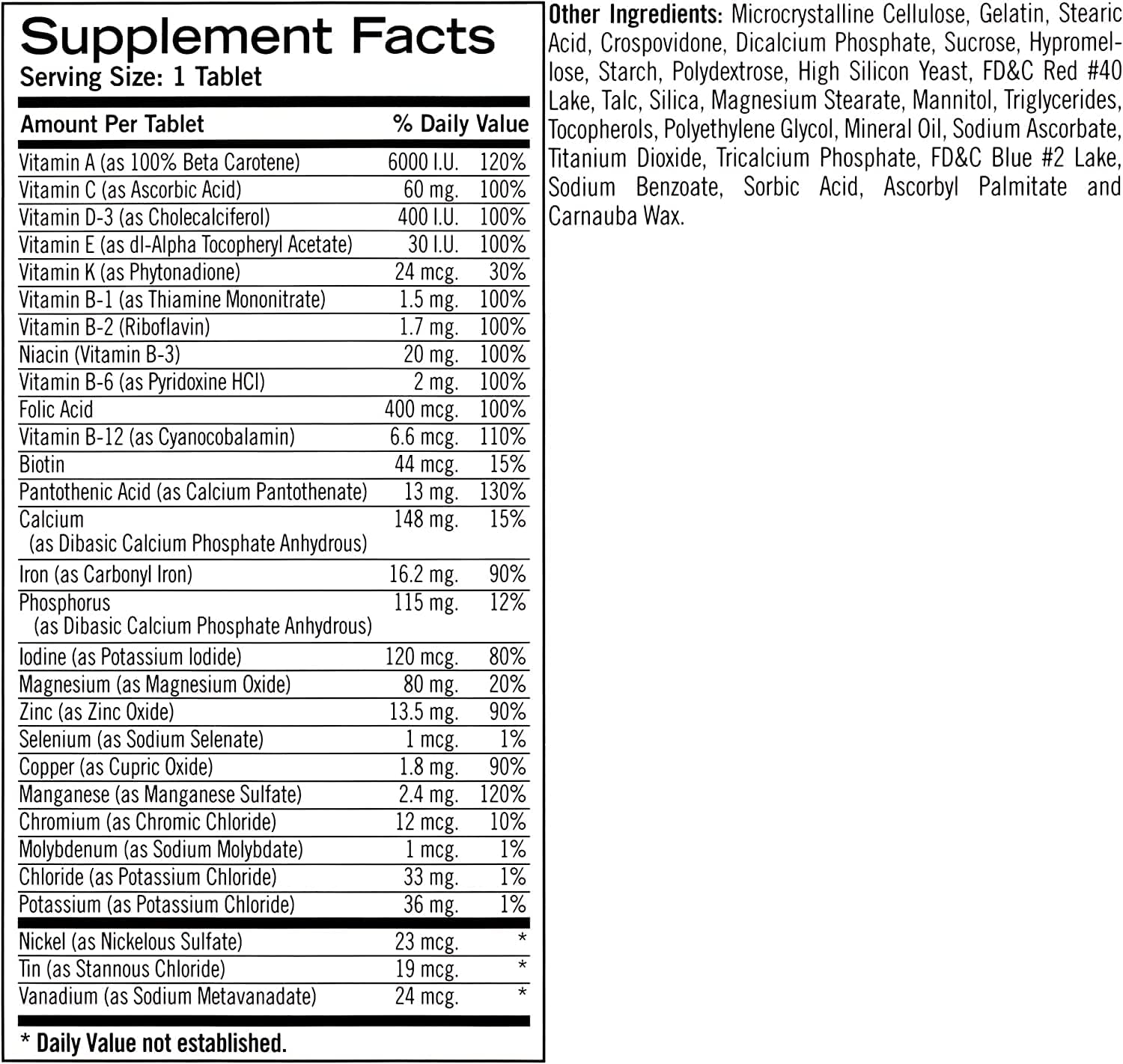 Geritol Complete Tablets - 600 Tablets Total - Multivitamin and Mineral Supplement