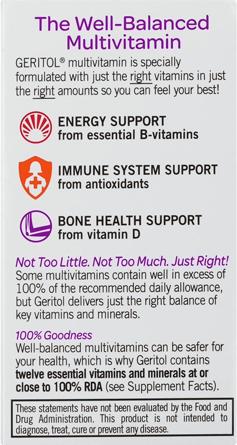 Geritol Multivitamin Tablets for Nutritional Support - 100 Tablets