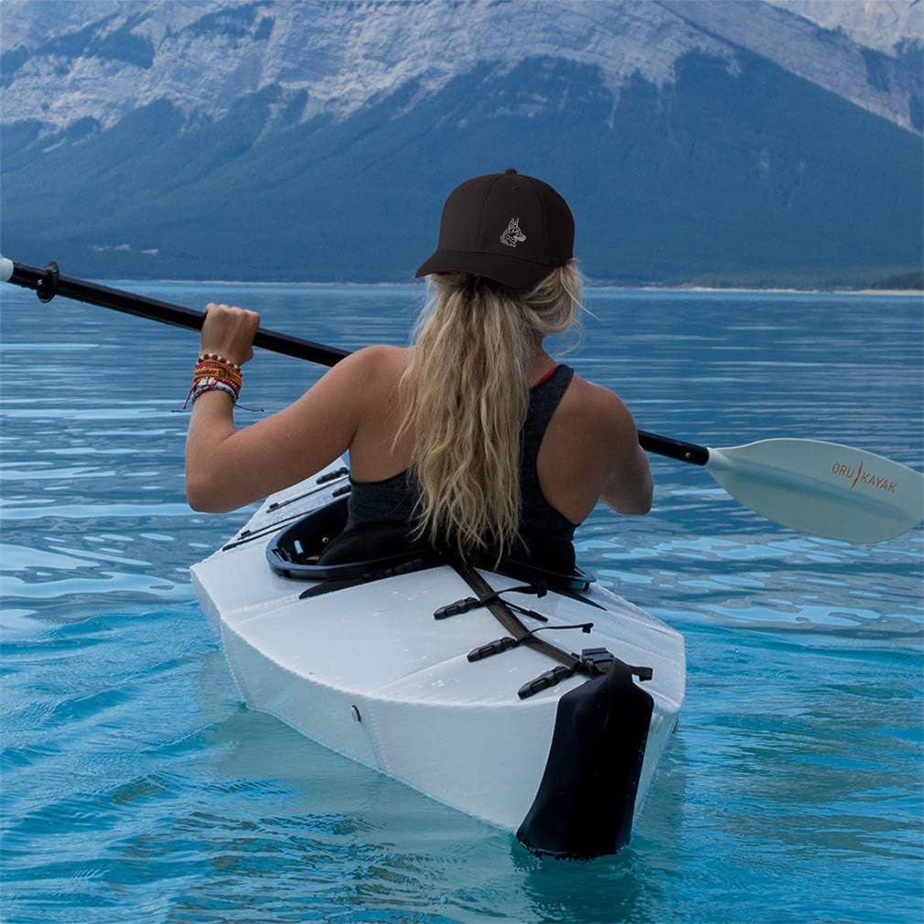 German Shepherd Head Silver Embroidery Flexfit Hat - Left Side Panel, Polyester