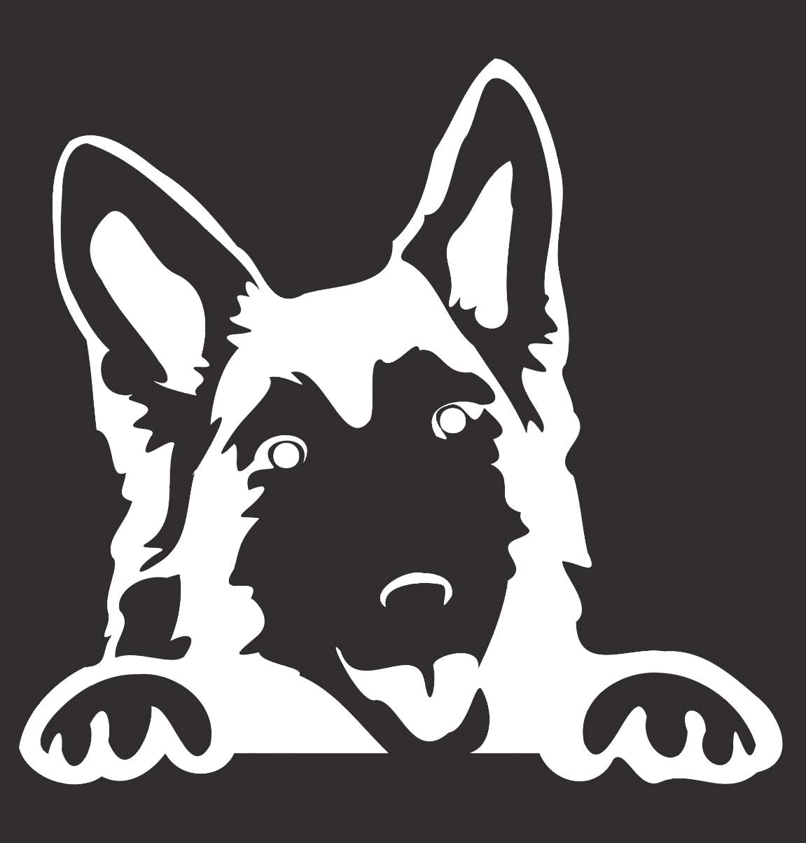 German Shepherd NOK Decal Vinyl Sticker for Cars, Trucks, Walls, Laptop - White - 5.5 x 5.6 in