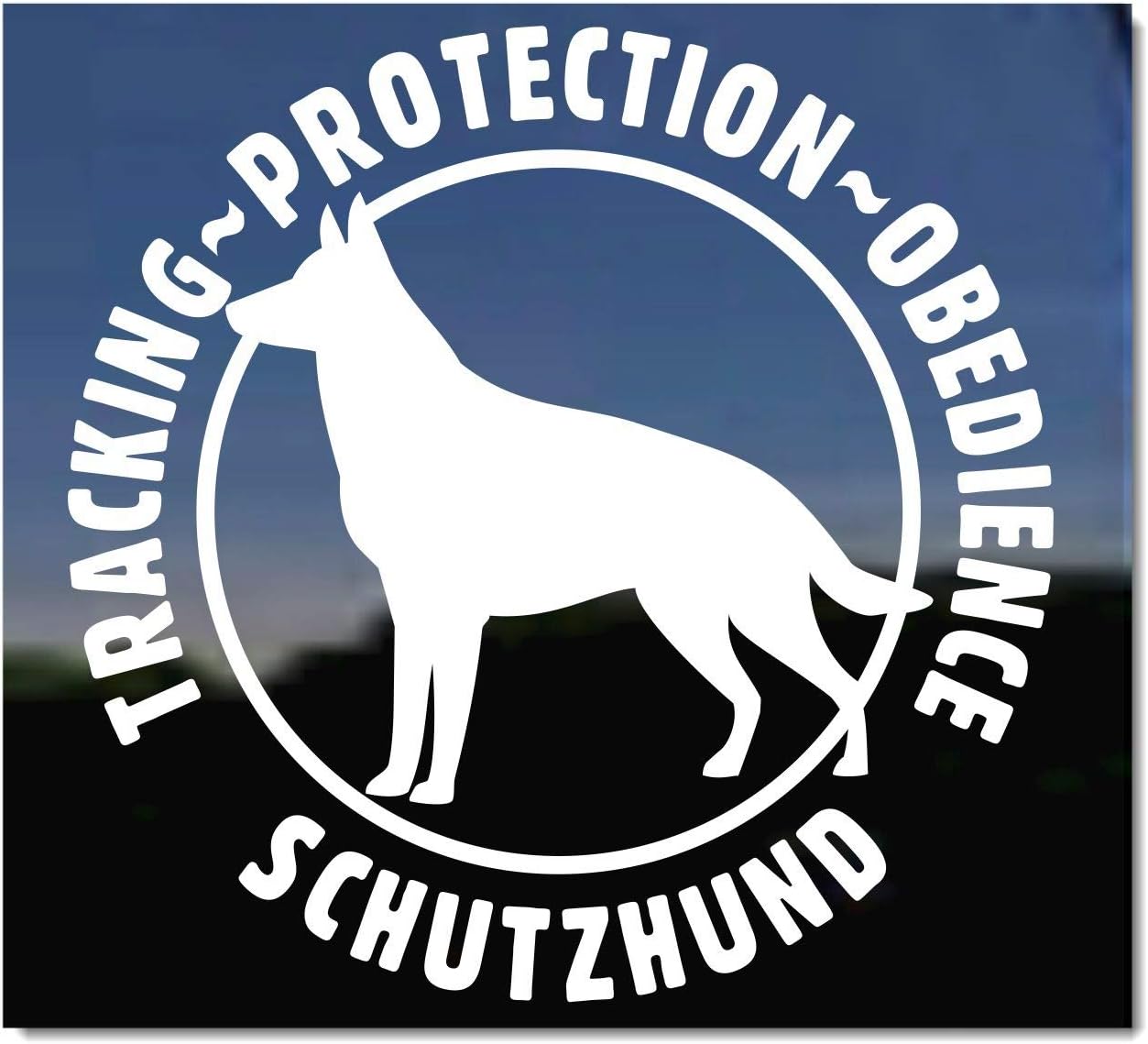 German Shepherd Vinyl Window Decal Sticker for Tracking Protection and Obedience Training