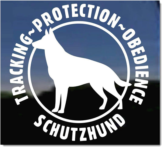 German Shepherd Vinyl Window Decal Sticker for Tracking Protection and Obedience Training