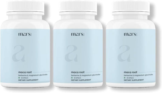 GHC Mars Maca Root Caps with Ginseng, Magnesium, and Berberine - 180 Capsules for Overall Well Being