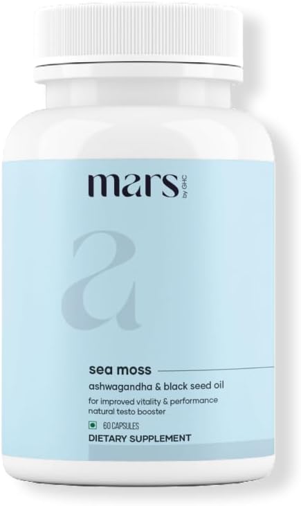 GHC Sea Moss Caps with Black Seed Oil, Ashwagandha, Vitamin D3 | 84 Essential Minerals | Overall Well-Being - 60N