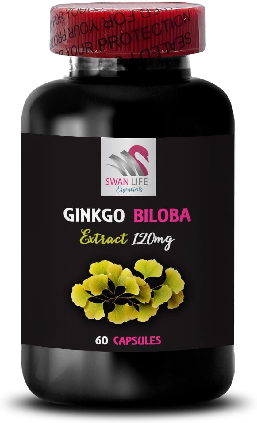 Ginkgo Biloba Extract Powder - Herbal Wellness Supplement for Antioxidant Benefits - 60 Capsules