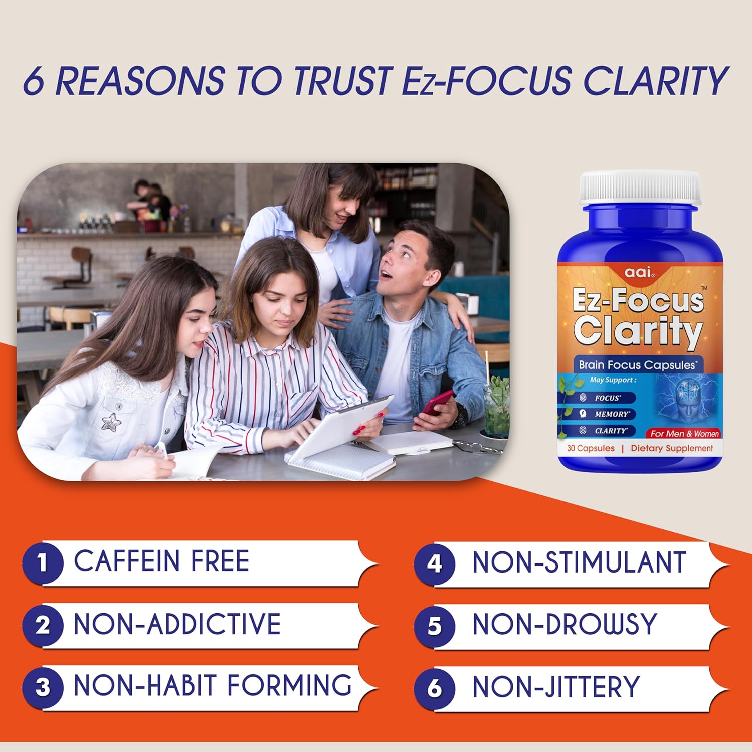 Ginkgo Biloba Memory and Focus Supplements - Nootropic for Brain Health and Alertness - 60 Capsules