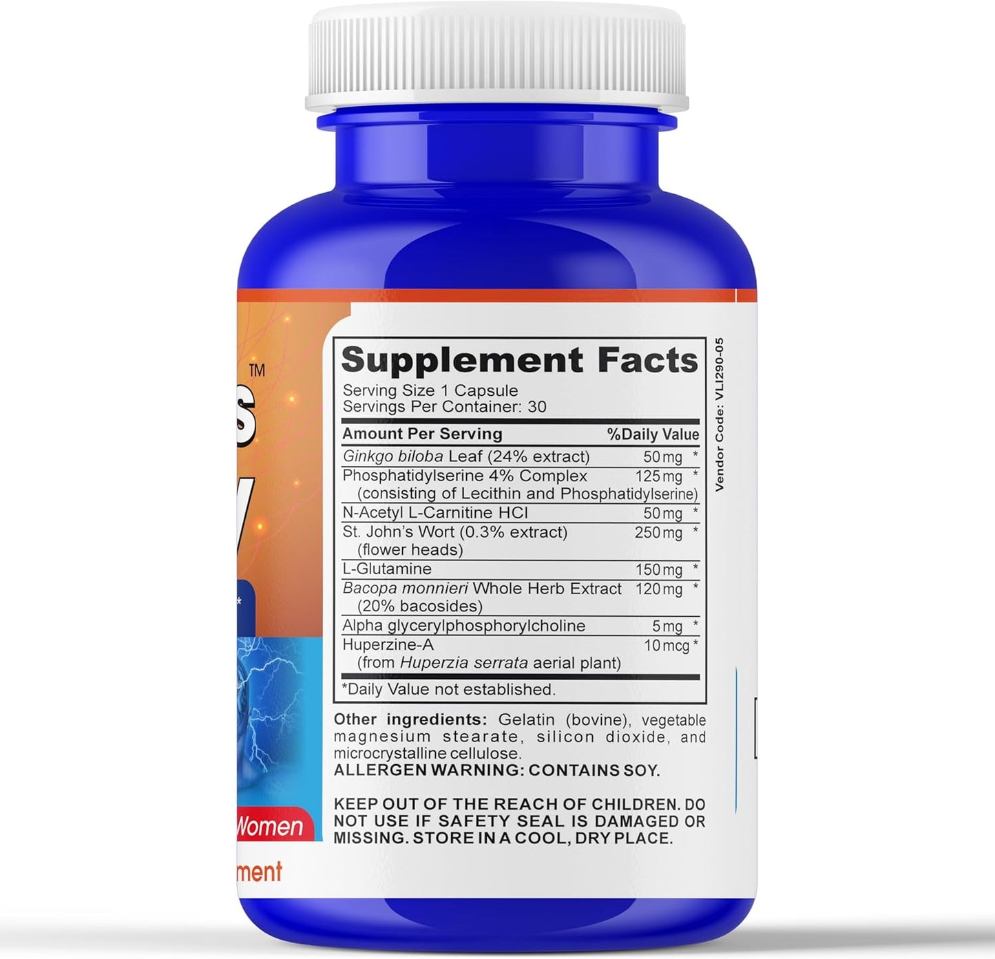 Ginkgo Biloba Memory and Focus Supplements - Nootropic for Brain Health and Alertness - 60 Capsules