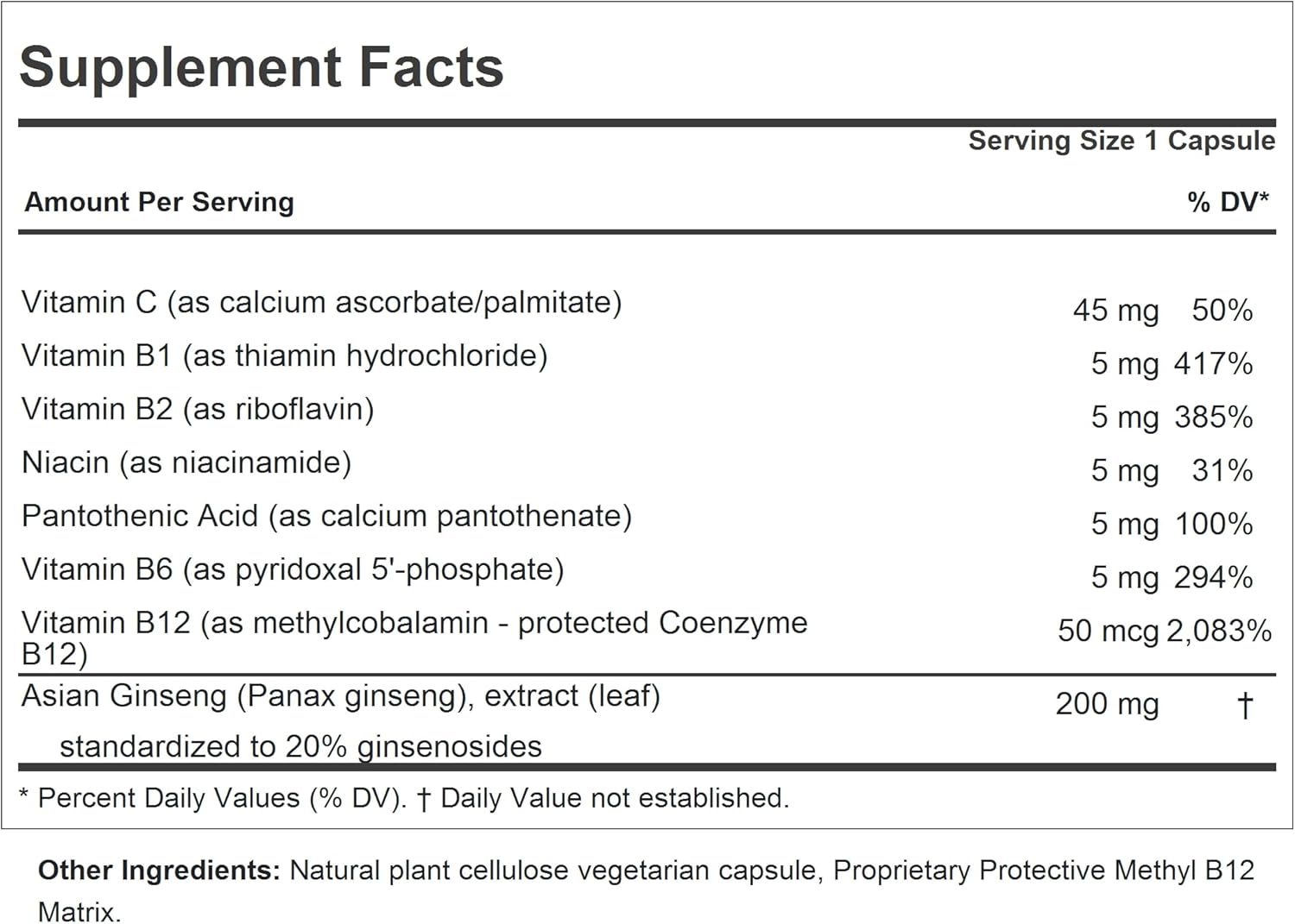 Ginseng 200 Capsules - Standardized Extract for Well-Being, Fatigue, and Stress Relief - Easy-to-Swallow Adaptogen Supplement