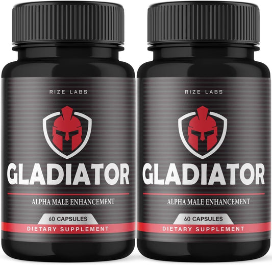 Gladiator Capsules by Rize Labs - Maximum Strength Performance Supplement for Men, Enhances Muscle Growth (120 Capsules)