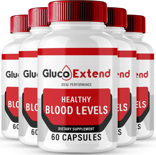 Gluco Extend Capsules - Maximum Strength Support Formula Supplement Pills for Health & Wellness - All Natural Formula with Official Reviews (5 Pack)