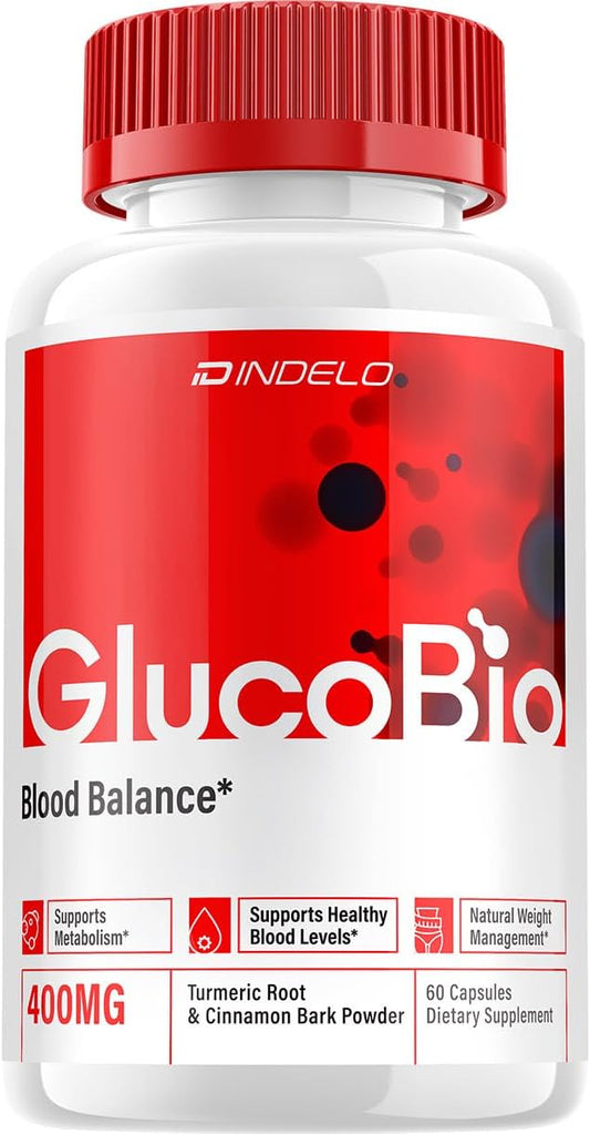 GlucoBio Advanced Vitamin Capsules - Natural Formula for Healthy Glucose Levels - 60 Capsules