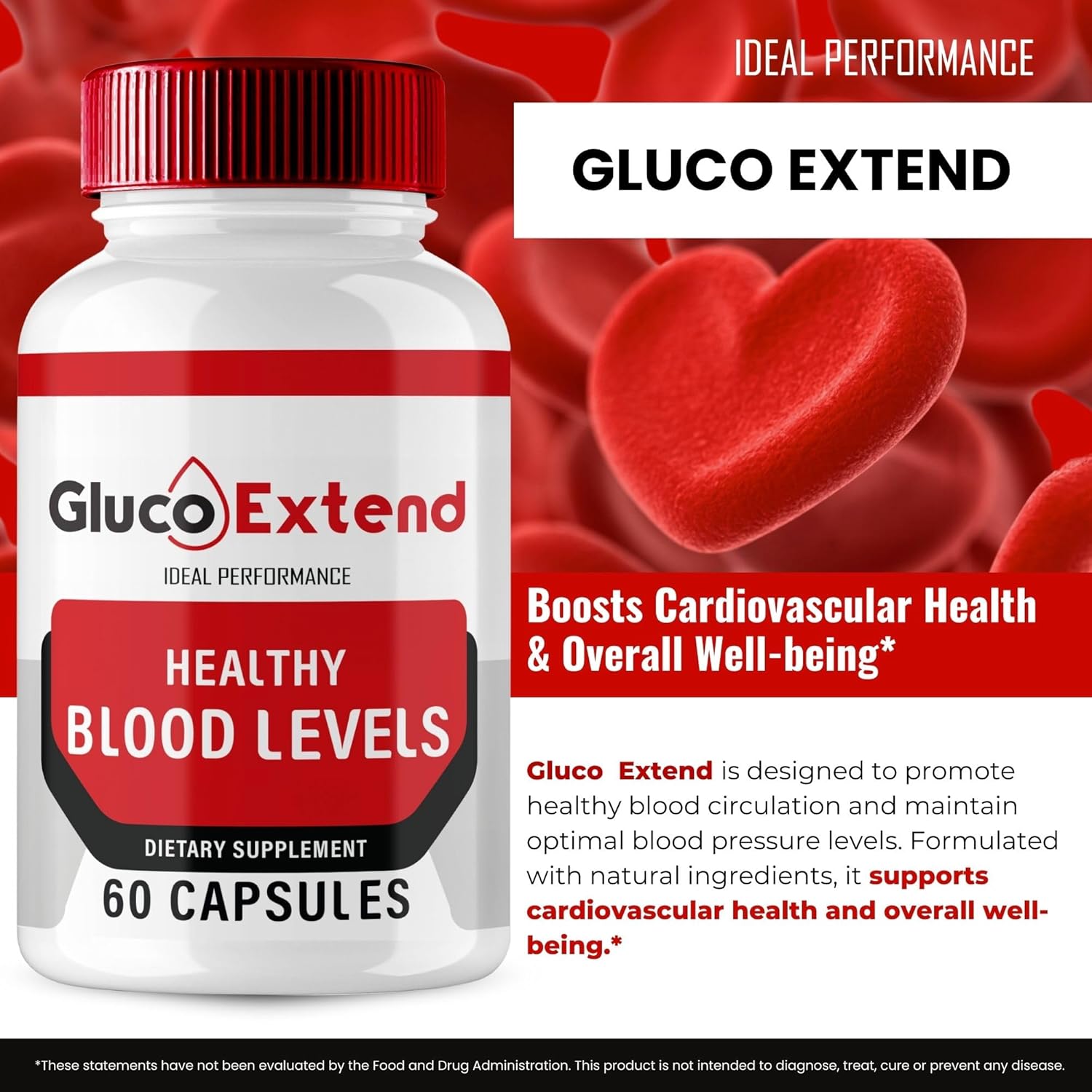 GlucoExtend Capsules - Maximum Strength Glucose Support Formula - All Natural Health Supplement - 60 Capsules