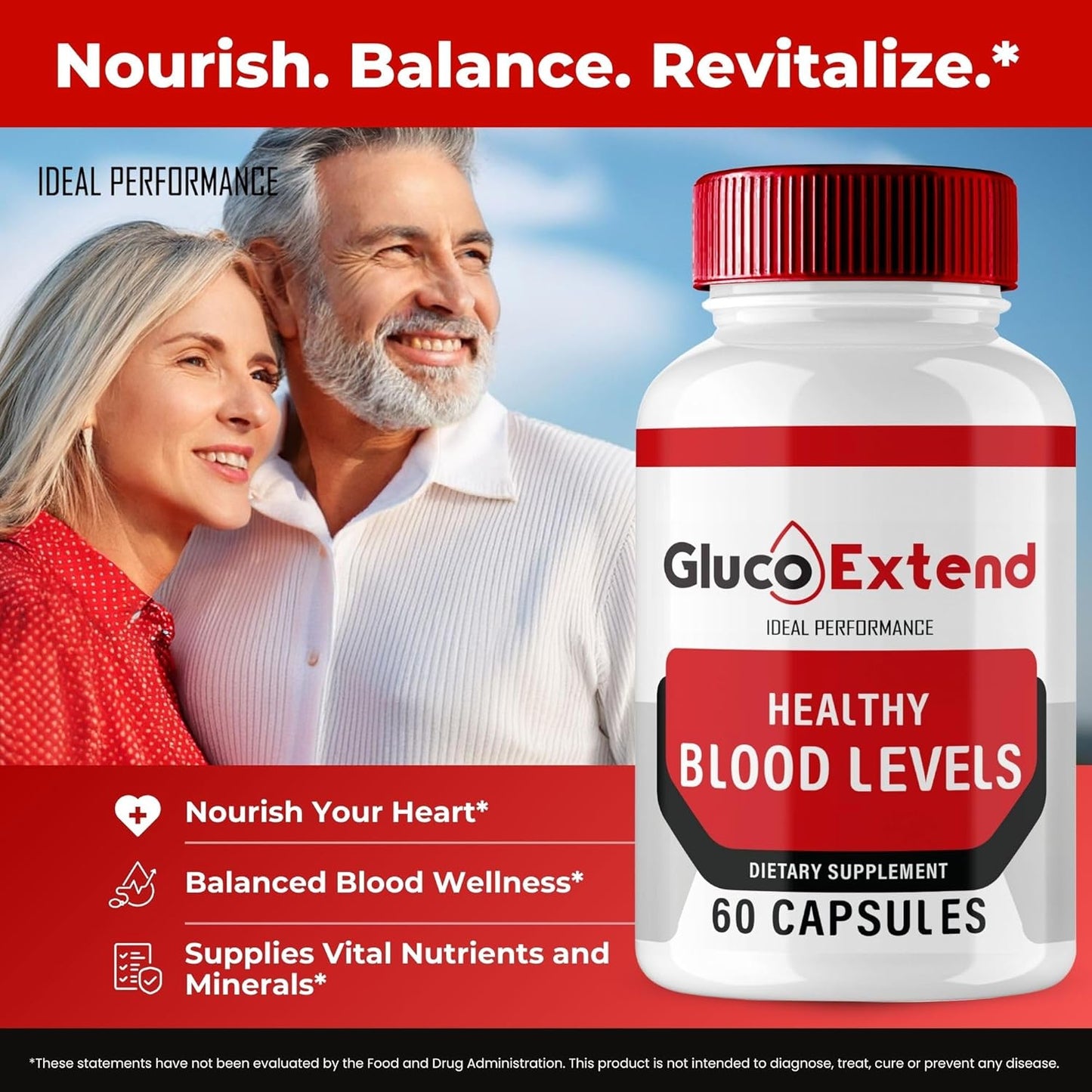 GlucoExtend Capsules - Maximum Strength Glucose Support Formula - All Natural Health Supplement - 60 Capsules