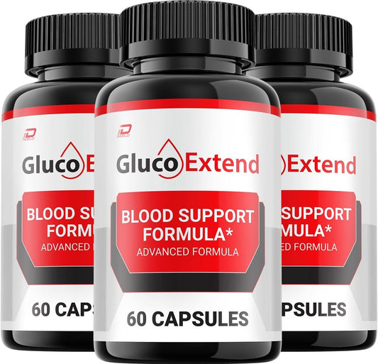 GlucoExtend Capsules - Natural Advanced Supplement for Healthy Glucose Levels, Maximum Strength Formula, 3 Pack (180 Capsules)