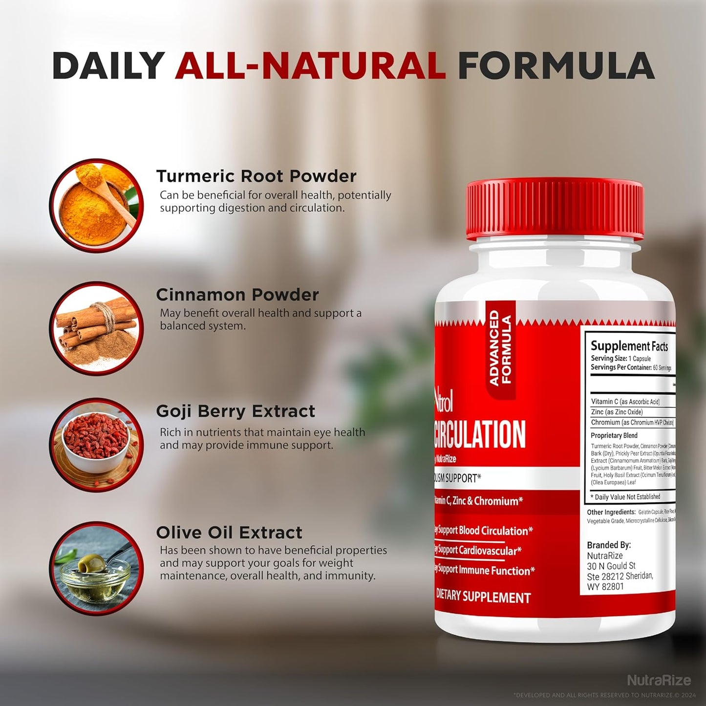 Glucontrol Supplement for Healthy Blood Sugar Levels - Natural Blood Support Formula (60 Capsules)