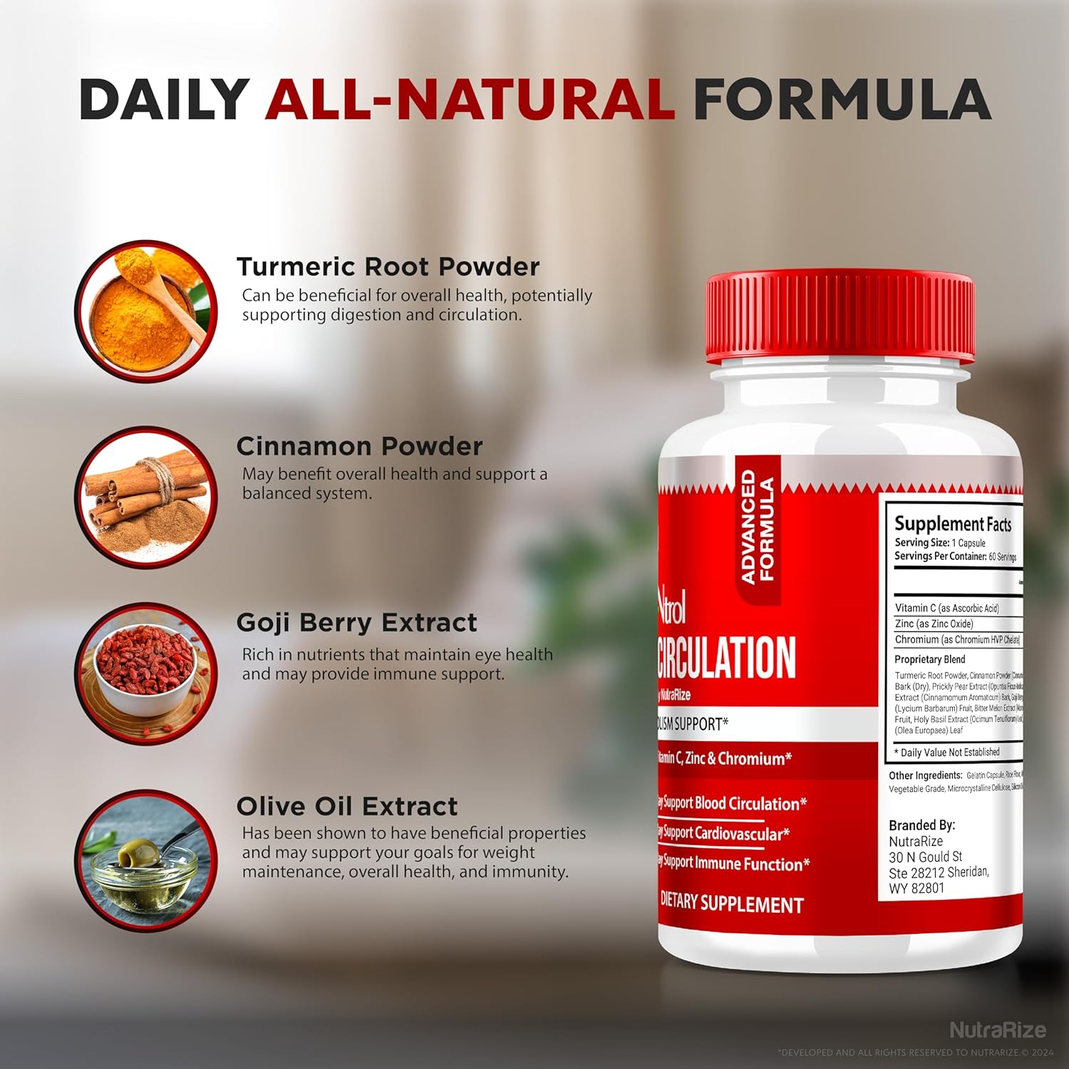 Glucontrol Supplement for Healthy Blood Sugar Levels - Natural Blood Support Formula (60 Capsules)