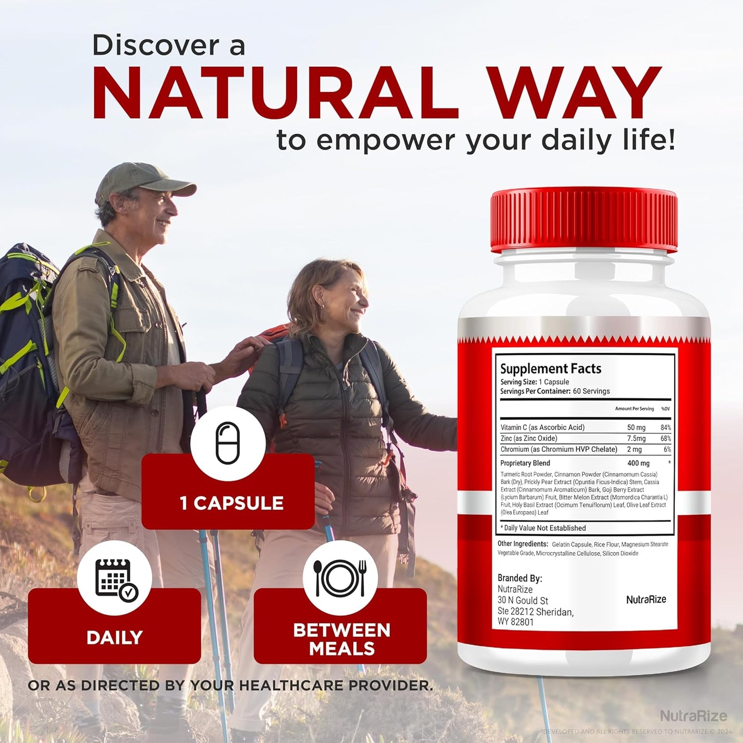 Glucontrol Supplement for Healthy Blood Sugar Levels - Natural Blood Support Formula (60 Capsules)