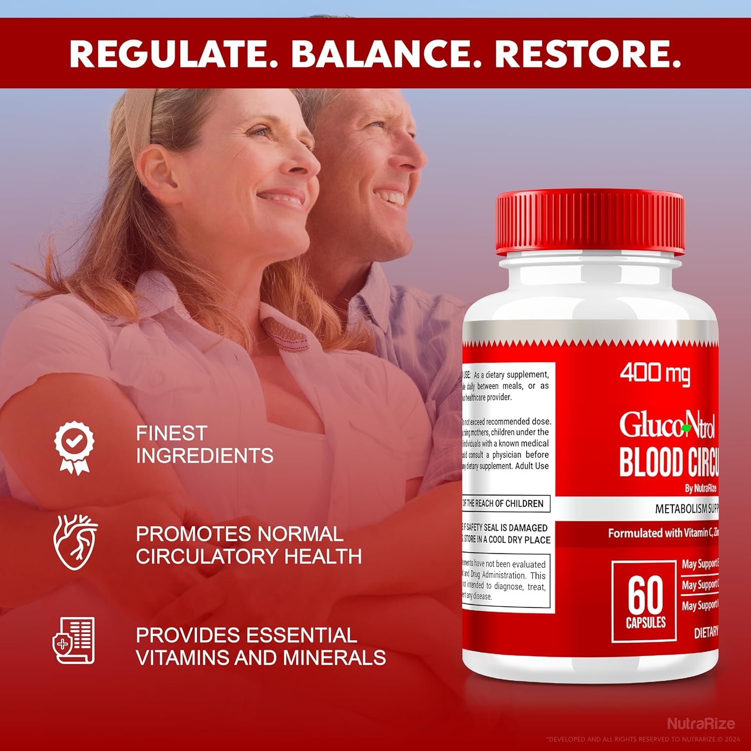 Glucontrol Supplement for Healthy Blood Sugar Levels - Natural Blood Support Formula (60 Capsules)