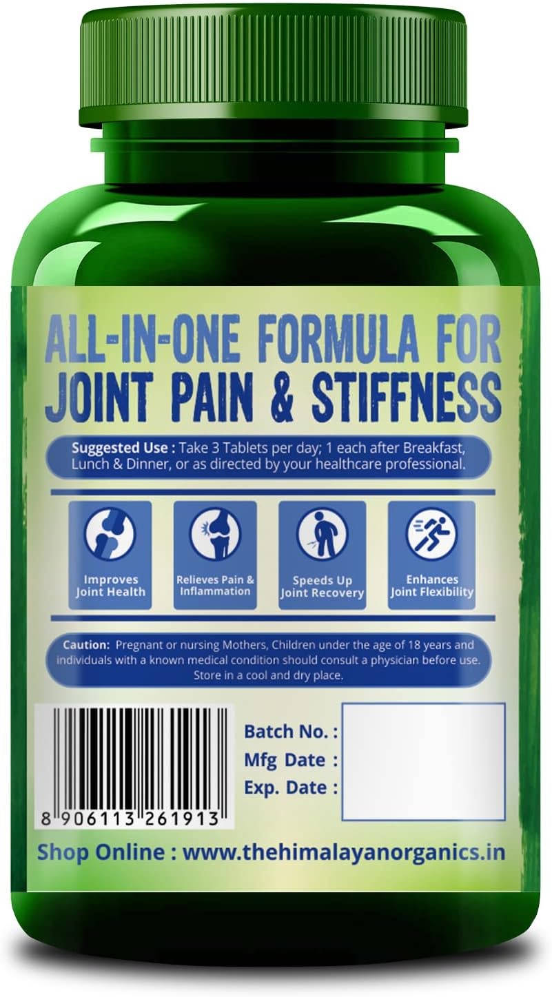 Glucosamine Chondroitin MSM with Boswellia Tablets | Bone, Joint, and Cartilage Support | Relieves Pain and Stiffness | 120 Vegetarian Tablets