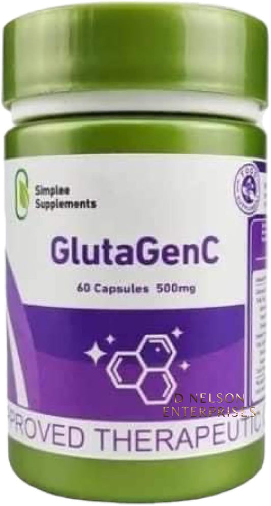 Gluta GenC Glutathione Capsules - 60 Count for Skin Whitening and Immune Support