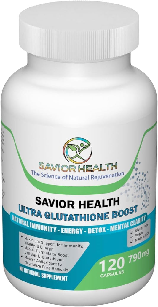 Glutathione Boosting Supplement with Herbal Extracts, Antioxidants, & Amino Acids - 120 Veggie Capsules