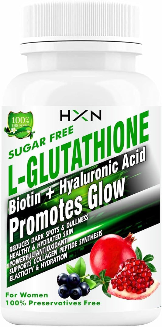 Glutathione Skin Whitening Tablets with Vitamins and Collagen - 90 Tablets, Sugar Free Pack for Women's Health and Hydration