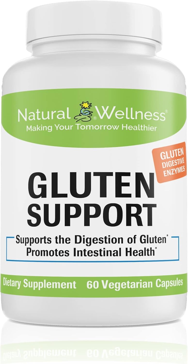 Gluten Support Vegetarian Capsules for Digestive Aid and Gut Health - 60 Capsules, 30 Servings