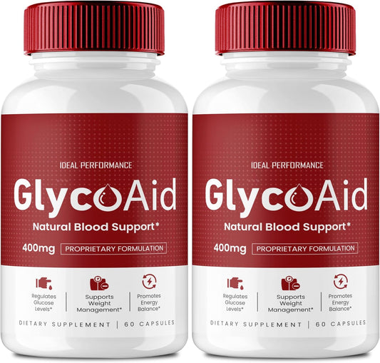 Glyco Aid Blood Support Pills - Advanced Formula Supplement for Maximum Strength - All Natural GlycoAid Capsules (2 Pack)